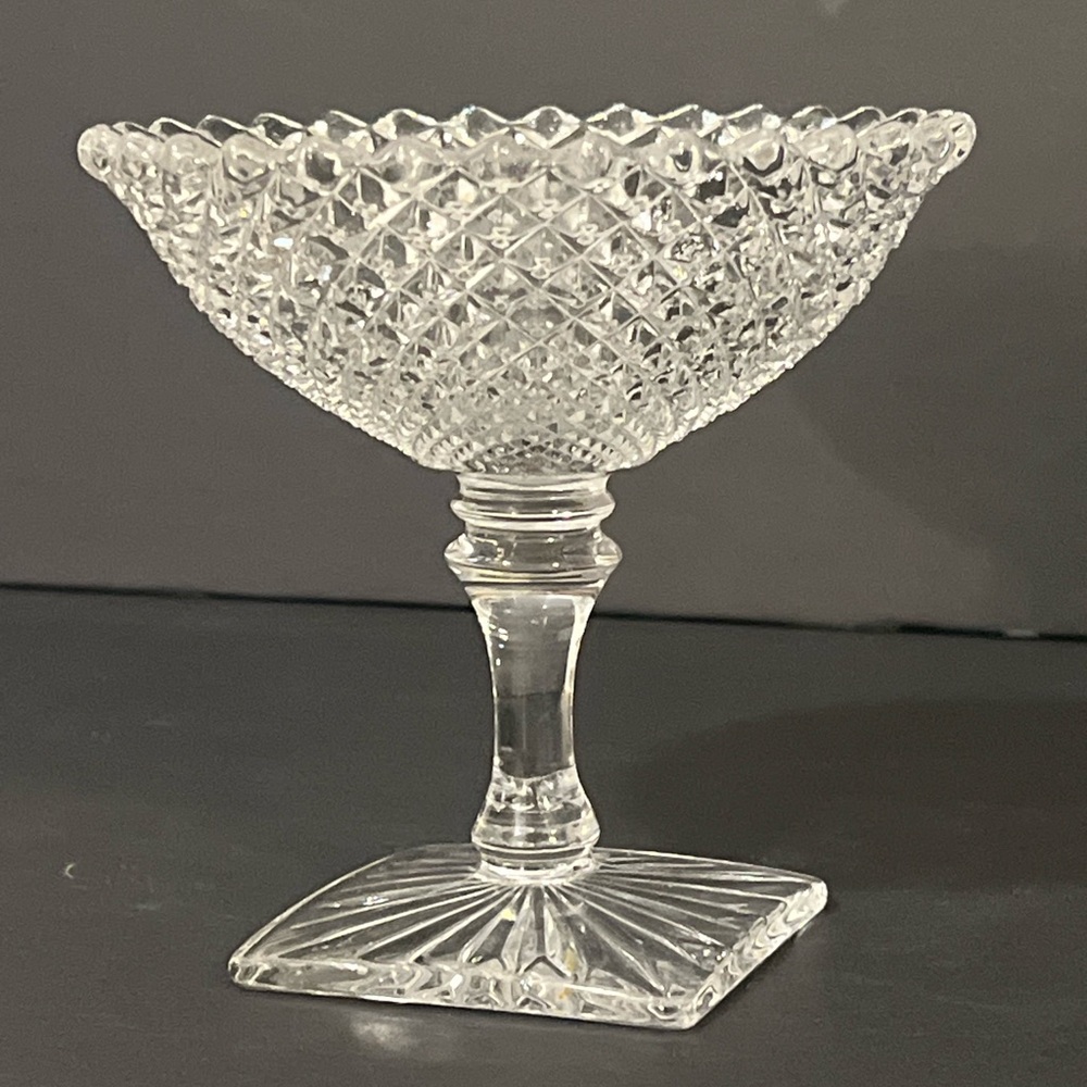 Gorgeous Antique Crystal Pedestal Dish Beautiful Crystal